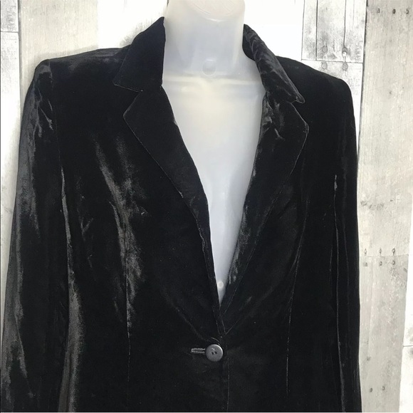 KRIZIA BLACK VELVET One Button BLAZER JACKET - Picture 2 of 8